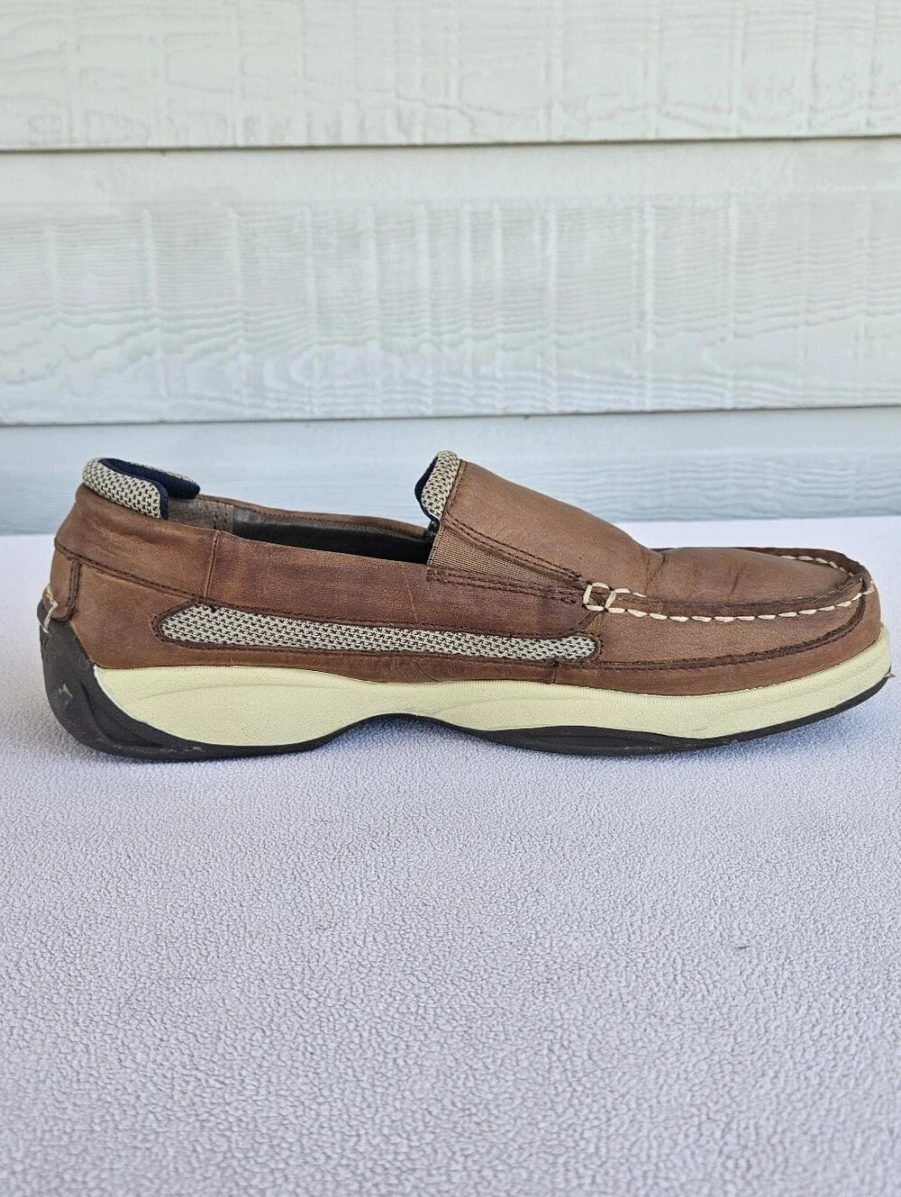 Sperry Intrepid Slip-On Boat Shoes Loafer Men SZ 12 Brown Leather STS10841